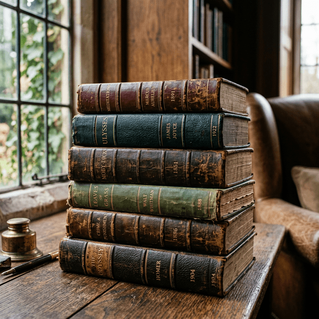 Vintage Stacked Books
